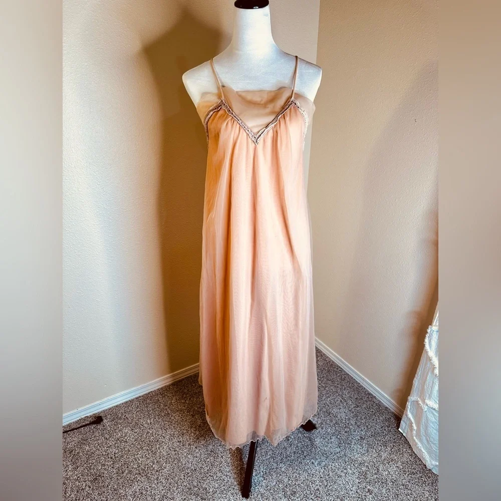 Intimé California Peach Chiffon Peignoir Set - Small - Picture 2 of 7